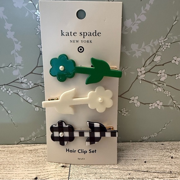 NWT Target x kate spade ♠️ collab 3-pack flower barrettes main image 7